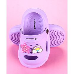 Cute Walk by Babyhug Back Strap Closure Clogs with Star Applique - Purple