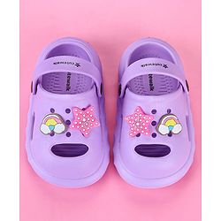 Cute Walk by Babyhug Back Strap Closure Clogs with Star Applique - Purple