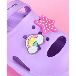 Cute Walk by Babyhug Back Strap Closure Clogs with Star Applique - Purple