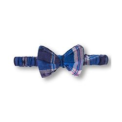 Babyhug Cotton Woven Half Sleeves Frock with Headband & Checks - Navy Blue