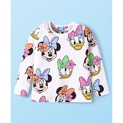 Babyhug Disney Single Jersey Full Sleeves Night Suit With Minnie & Friends All Over Print - White