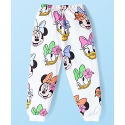 Babyhug Disney Single Jersey Full Sleeves Night Suit With Minnie & Friends All Over Print - White