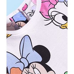 Babyhug Disney Single Jersey Full Sleeves Night Suit With Minnie & Friends All Over Print - White