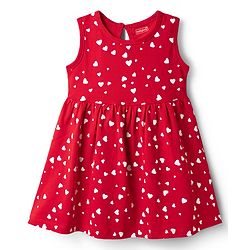 Babyhug Single Jersey Knit Sleeveless Frock with Polka Dots Print - Wine