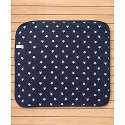 Babyhug Knit Terry Towel with Star Print L 77 x B 74 cm - Navy Blue