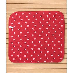 Babyhug Knit 100% Cotton Terry Towel with Star Print L 77 x B 74 cm - Red