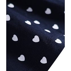 Babyhug Single Jersey Knit Sleeveless Dress With Heart Print - Navy Blue