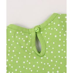Babyhug Single Jersey Knit Sleeveless Dress With Polka Dot Print - Green