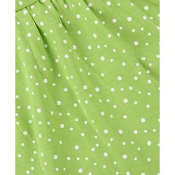 Babyhug Single Jersey Knit Sleeveless Dress With Polka Dot Print - Green