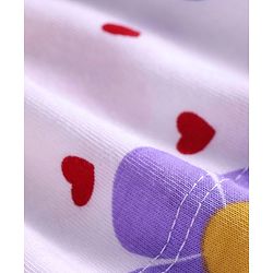 Babyhug Cotton Knit Cap Sleeves Floral & Polka Dot Printed Dresses With Bow Applique Pack of 2 - Red & White