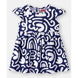 Babyhug 100% Cotton Single Jersey Knit Cap Sleeves Polka Dot Printed Dresses With Bow Applique Pack of 2 - Red & White