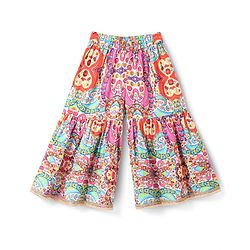 Babyhug Cotton Woven Three Fourth Sleeves Kurta Gharara Set with Floral Print - Pink Yellow & Red