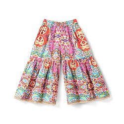 Babyhug Cotton Woven Three Fourth Sleeves Kurta Gharara Set with Floral Print - Pink Yellow & Red