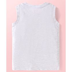 Babyhug Cotton Knit Sleeveless Tank T-Shirts with Beach Theme Print Pack of 3 - Yellow Grey & Blue