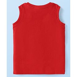Babyhug Cotton Knit Sleeveless Tank T-Shirts with Beach Theme Print & Stripes Pack of 3 - Yellow Grey & Red