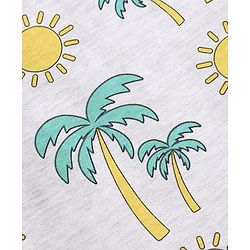 Babyhug Cotton Knit Sleeveless Tank T-Shirts with Beach Theme Print & Stripes Pack of 3 - Yellow Grey & Red