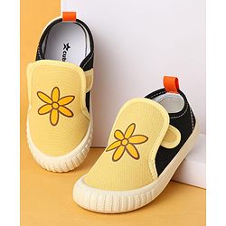 Cute Walk by Babyhug Velcro Closure Casual Shoes with Floral Print - Yellow