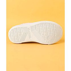Cute Walk by Babyhug Velecro Closure Heart Printed Casual Shoes with Bow Applique - Dark Pink
