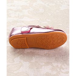 Cute Walk by Babyhug Velcro Closure Ballerina with Floral Applique - Pink