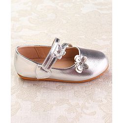 Cute Walk by Babyhug Velcro Closure Ballerina with Floral Applique - Pink