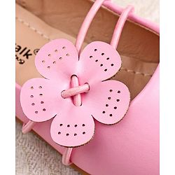 Cute Walk by Babyhug Slip on Ballerina with Floral Applique - Pink