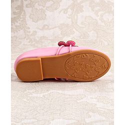 Cute Walk by Babyhug Slip on Ballerina with Floral Applique - Pink