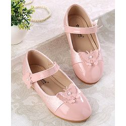 Cute Walk by Babyhug Ballerinas with Velcro Closure & Butterfly Applique - Pink