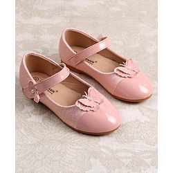 Cute Walk by Babyhug Ballerinas with Velcro Closure & Butterfly Applique - Pink