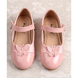 Cute Walk by Babyhug Ballerinas with Velcro Closure & Butterfly Applique - Pink