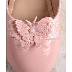 Cute Walk by Babyhug Ballerinas with Velcro Closure & Butterfly Applique - Pink