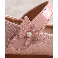 Cute Walk by Babyhug Ballerinas with Velcro Closure & Butterfly Applique - Pink