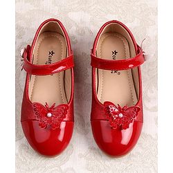 Cute Walk by Babyhug Ballerina with Butterfly Applique & Velcro Closure - Red