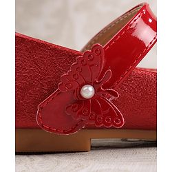 Cute Walk by Babyhug Ballerina with Butterfly Applique & Velcro Closure - Red