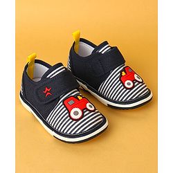 Cute Walk by Babyhug Velcro Closure Casual Shoes with Car Applique - Navy