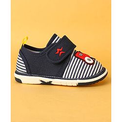 Cute Walk by Babyhug Velcro Closure Casual Shoes with Car Applique - Navy