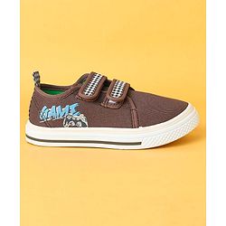 Cute Walk by Babyhug Velcro Closure Casual Shoes with Checks - Charcoal Grey