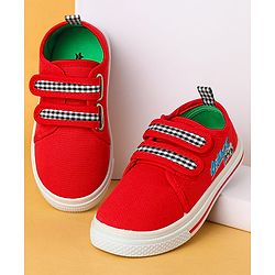 Cute Walk by Babyhug Velcro Closure Casual Shoes with Checks - Charcoal Grey