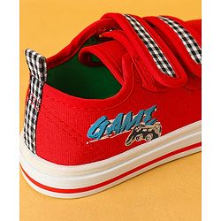 Cute Walk by Babyhug Velcro Closure Casual Shoes with Checks - Charcoal Grey