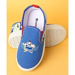 Cute Walk by Babyhug Slip On  Casual Shoes With Star Patch - Blue