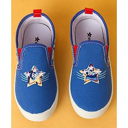 Cute Walk by Babyhug Slip On  Casual Shoes With Star Patch - Blue