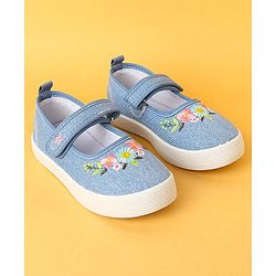 Cute Walk by Babyhug Velcro Closure Casual Shoes with Floral Embroidery Detailing - Pink