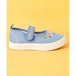 Cute Walk by Babyhug Velcro Closure Casual Shoes with Floral Embroidery Detailing - Pink