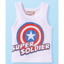 Babyhug Marvel Knit Sleeveless Vests With Avengers Graphics Pack Of 3 - Red Blue & White