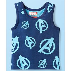 Babyhug Marvel Knit Sleeveless Vests With Avengers Graphics Pack Of 3 - Red Blue & White