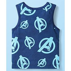 Babyhug Marvel Knit Sleeveless Vests With Avengers Graphics Pack Of 3 - Red Blue & White