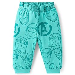 Babyhug Marvel Single Jersey Knit Full Sleeves Night Suit with Avengers Graphics - Mint