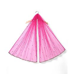 Babyhug Sleeveless Floral Sequenced Embroidered Choli Lehenga & Dupatta Set with Tassel Detailing - Dark Pink
