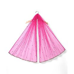 Babyhug Sleeveless Floral Sequenced Embroidered Choli Lehenga & Dupatta Set with Tassel Detailing - Dark Pink
