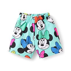 Babyhug Disney Single Jersey Knit Half Sleeves Co-ords Shorts Night Suit with Minnie Mouse Graphics - Turquoise