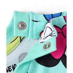Babyhug Disney Single Jersey Knit Half Sleeves Co-ords Shorts Night Suit with Minnie Mouse Graphics - Turquoise
